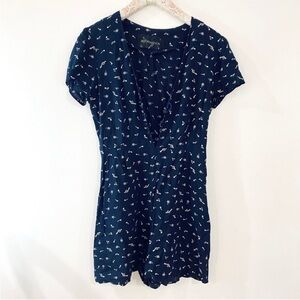 Reformation navy blue Musical note short romper